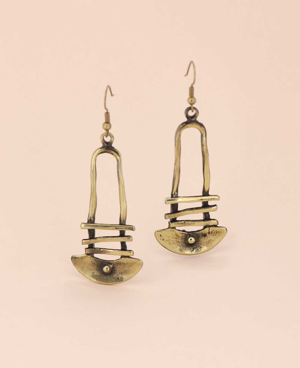 Bronze Fish Hook Earrings with Antique Finish