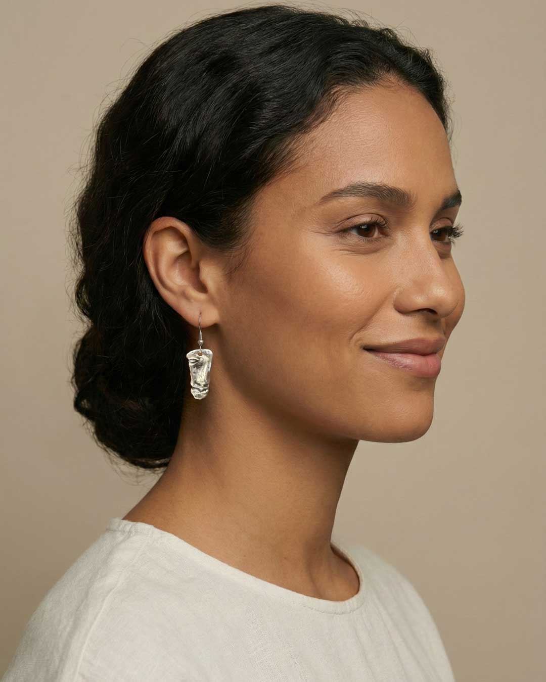 Abstract Faces Petite Dangle Earrings