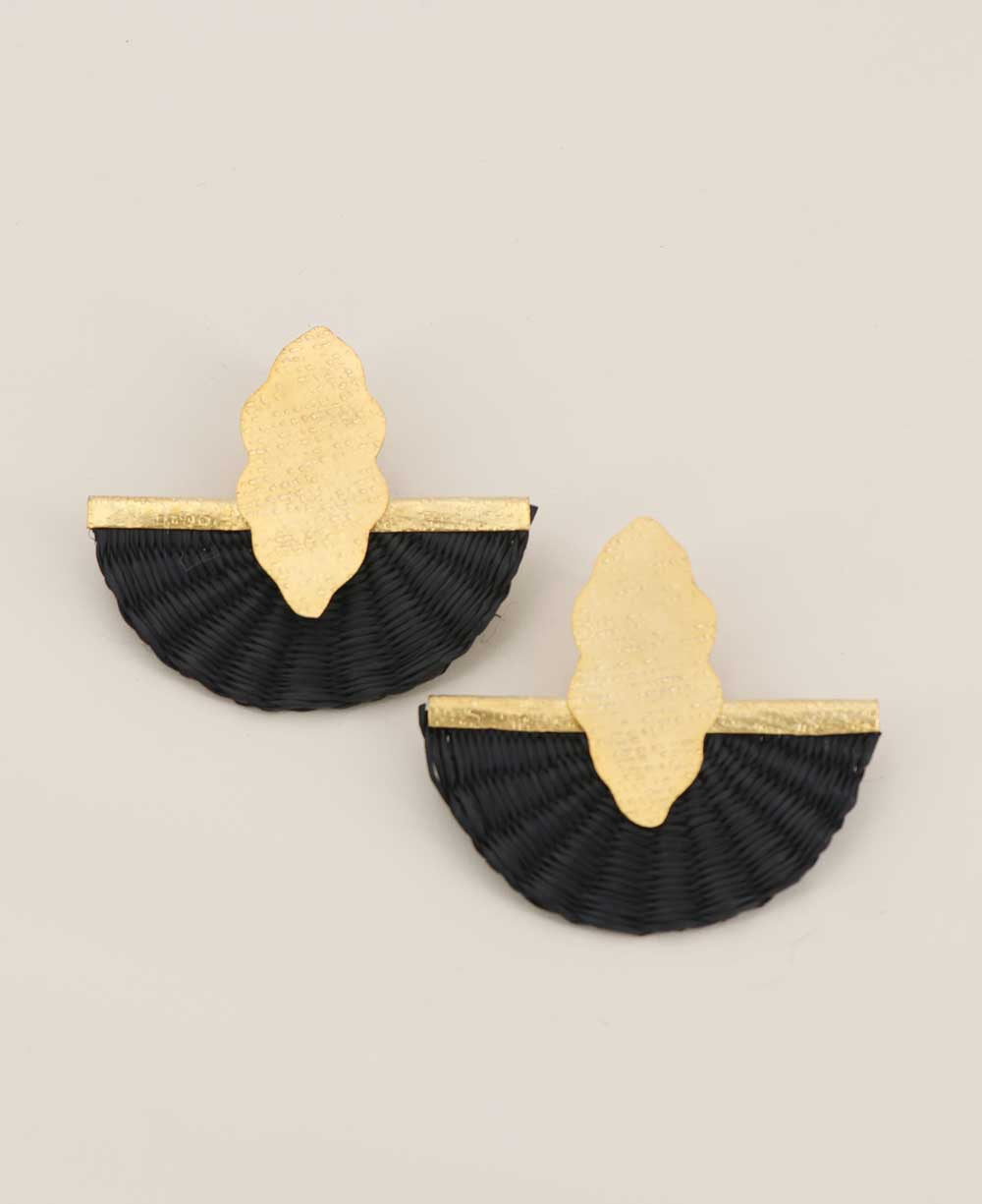 Colombian iraca palm earrings with gold plating