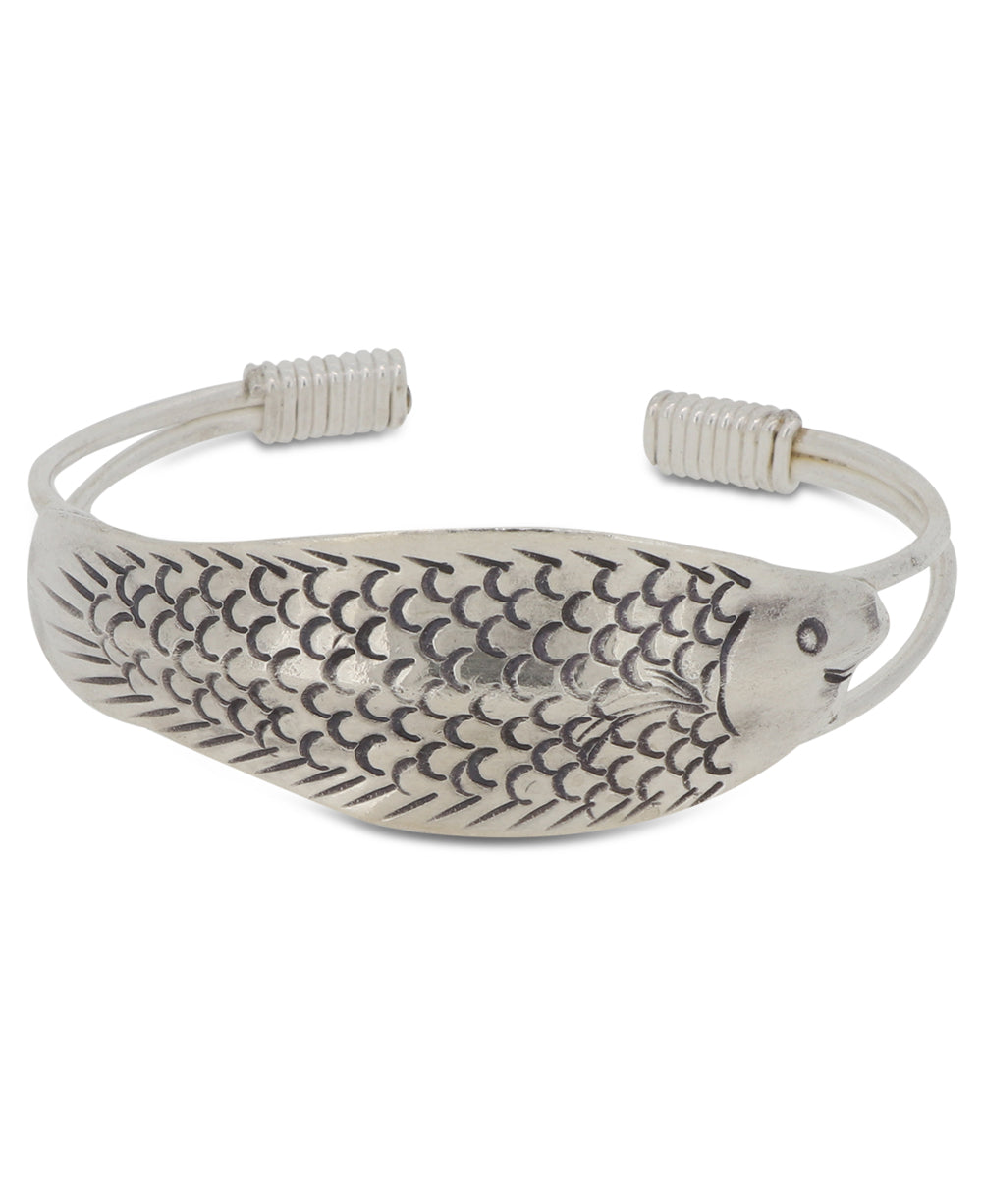 Handcrafted Thai Hilltribe Silver Fish Bracelet