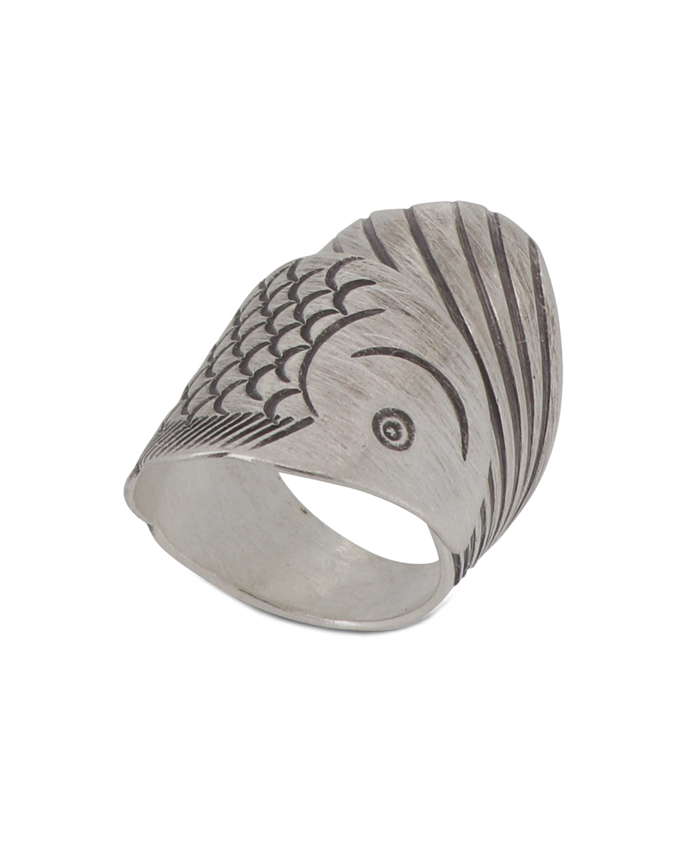 Hilltribe Silver Fish Ring