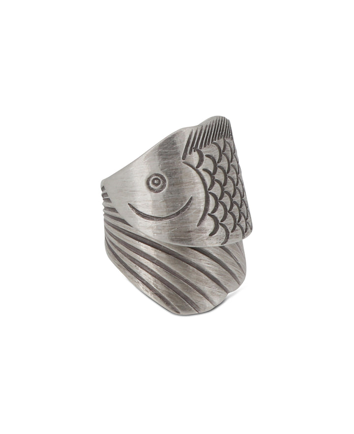 Fish Design Hilltribe Silver Ring