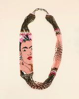 Blush Tones Beaded Frida Kahlo Necklace