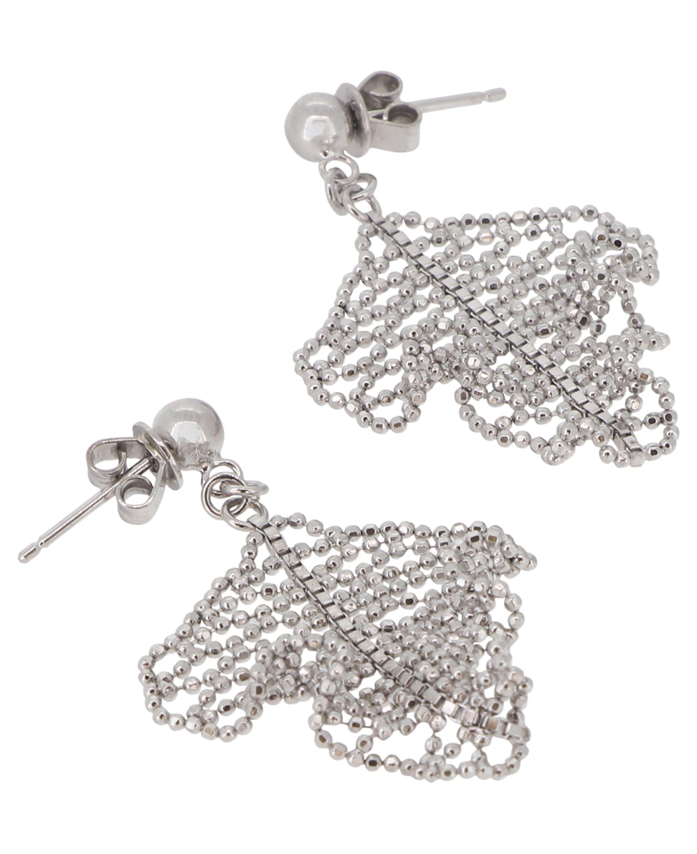 Elegant silver fringe earrings made from fine Hill-Tribe silver, featuring a secure fit