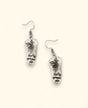 Small abstract face earrings in pewter finish