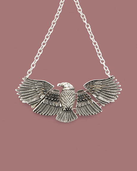 Turkish handmade eagle necklace in antique finish