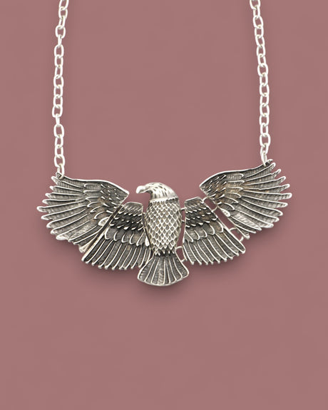Bold eagle wing necklace with chain