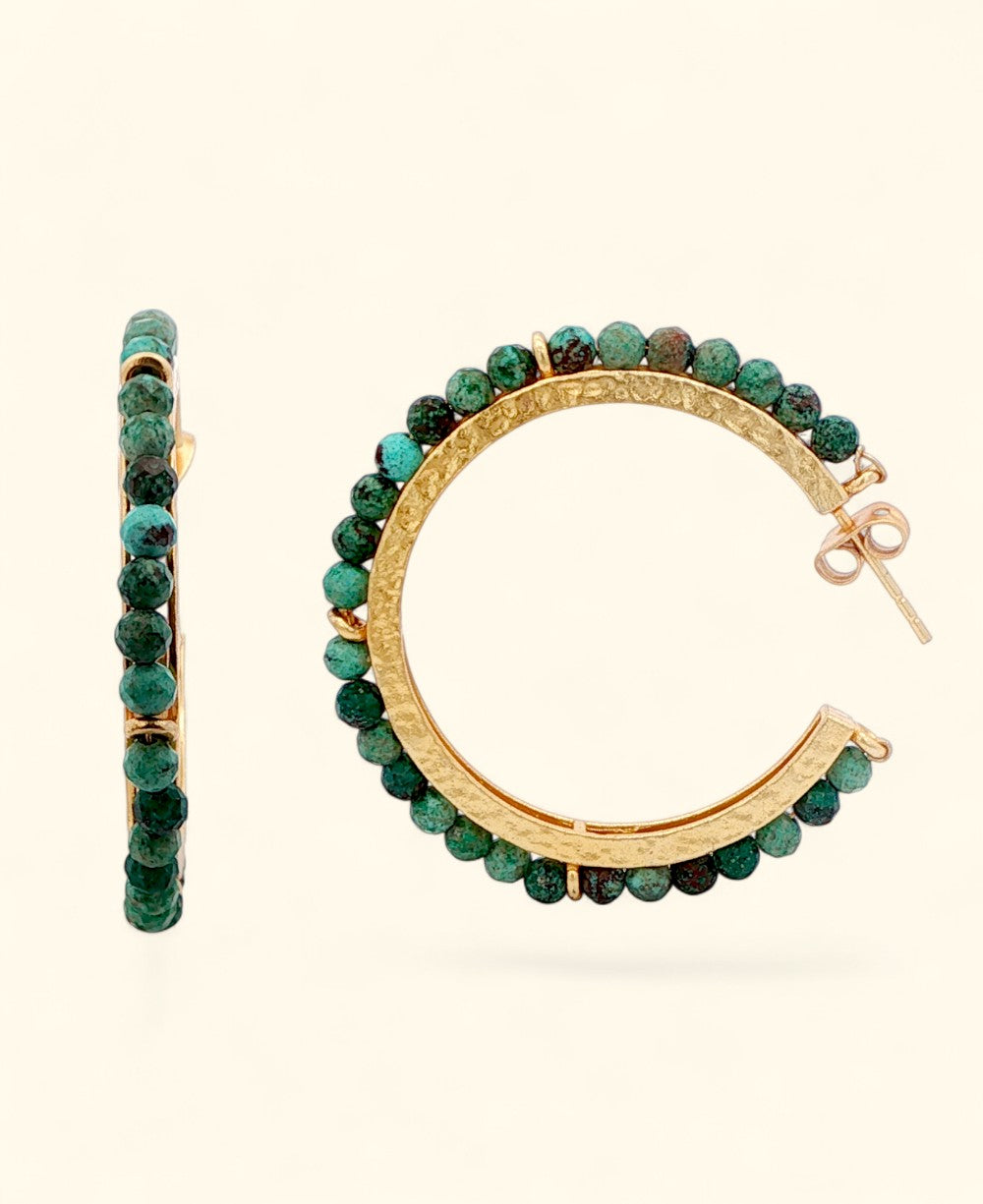 18K gold-plated earrings with turquoise beads