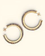 Textured 18K gold-plated hoop earrings