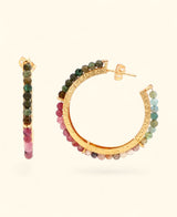 Handcrafted gemstone earrings with 18K gold plating