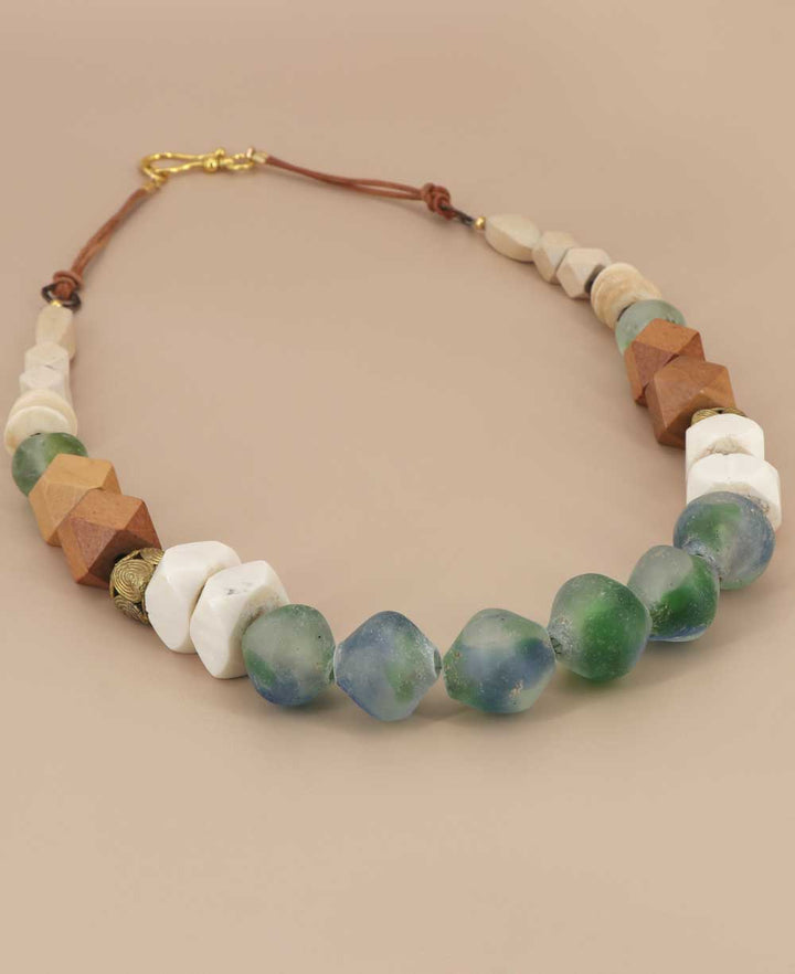 Recycled glass bead necklace