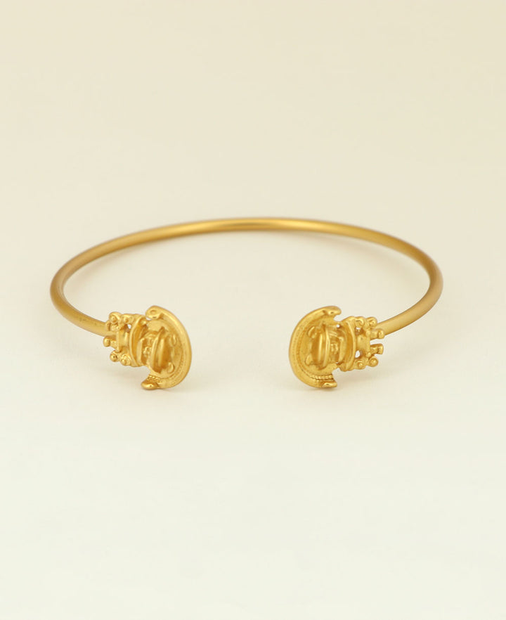 Gold Plated Tairona Symbol Cuff Bracelet, Colombia