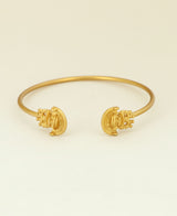 Gold Plated Tairona Symbol Cuff Bracelet, Colombia