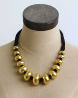 Dark Gold Beaded Statement Choker Necklace
