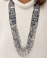 Black & White Glass Beaded Necklace