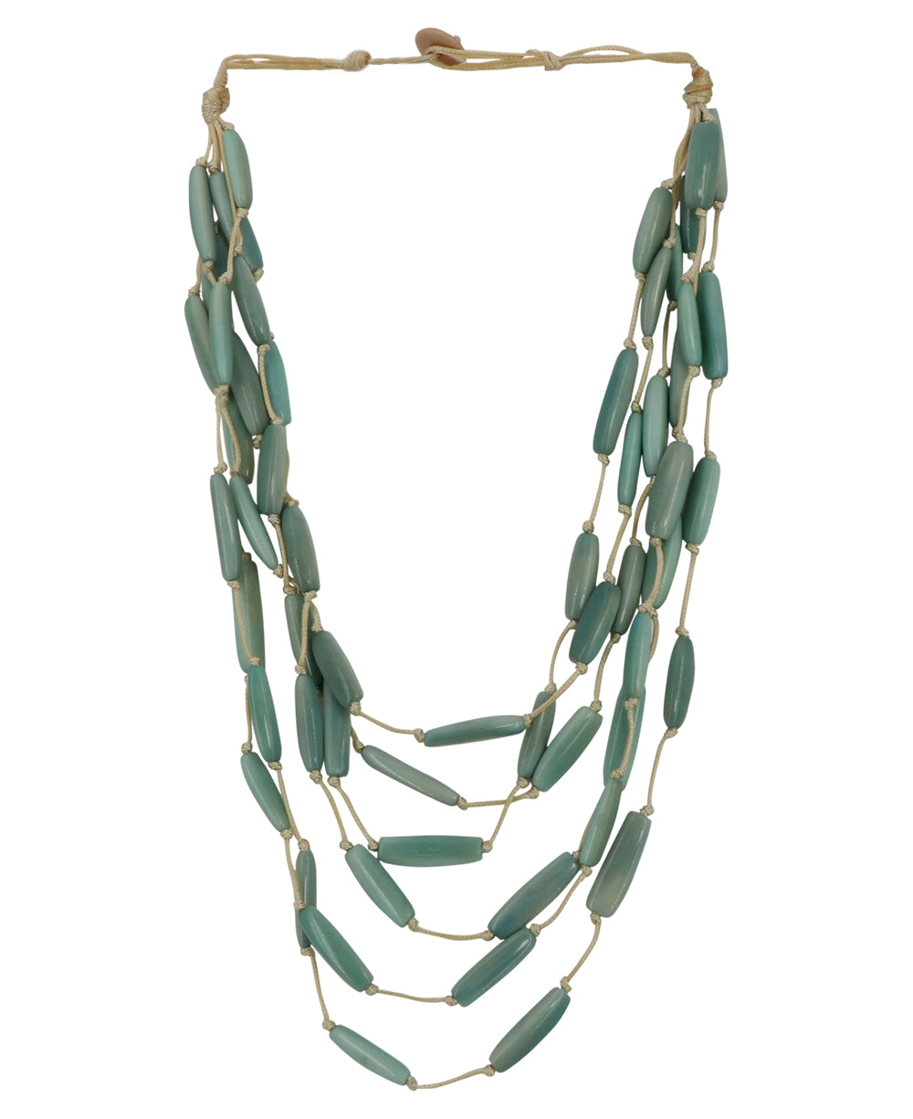 Soft Sea Green Tagua Tube Necklace