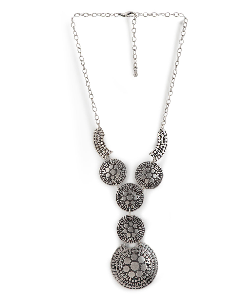 Floral Oxidized Pewter Necklace