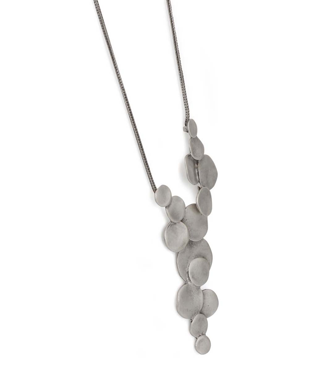 Artfully Designed Pewter Statement Necklace