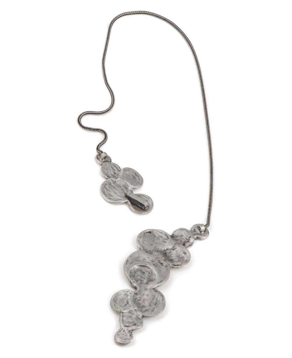 Turkish-Made Pewter Necklace with Structured Discs