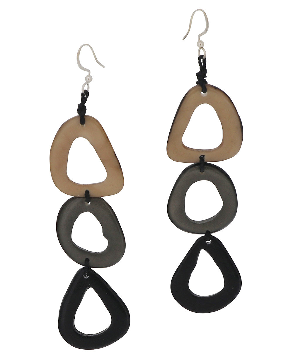 Organic Shades of Brown Tagua Earrings
