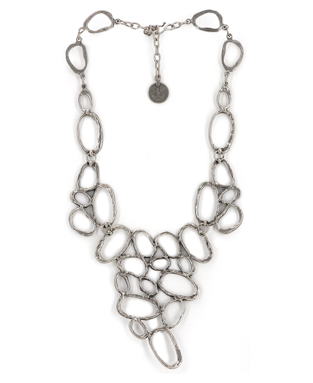 Organic Ovals Statement Necklace Front View