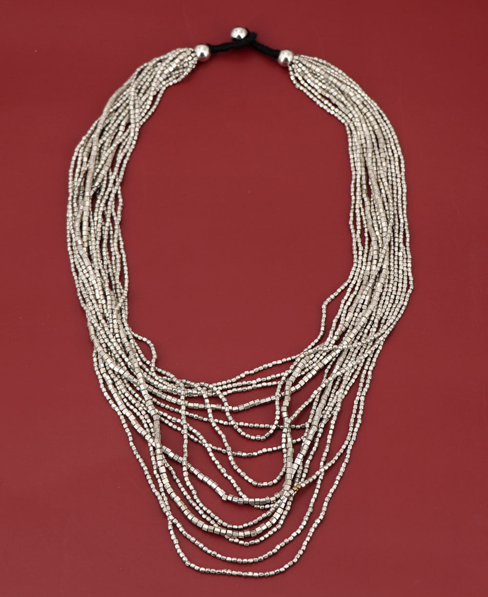 Artisan-crafted metal bead necklace from India