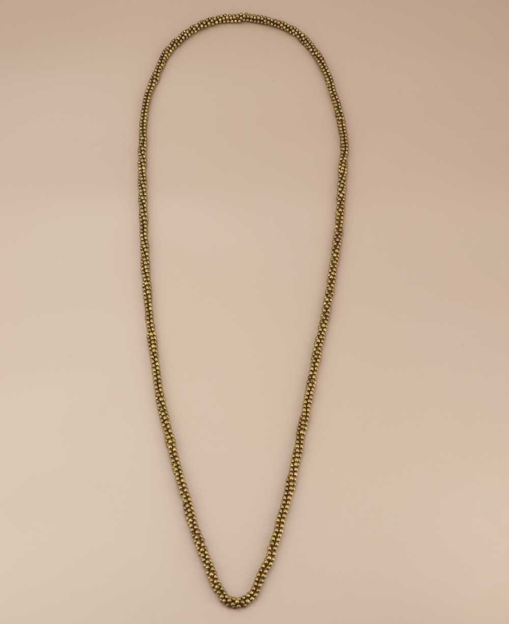 Elegant gold-colored metal bead necklace