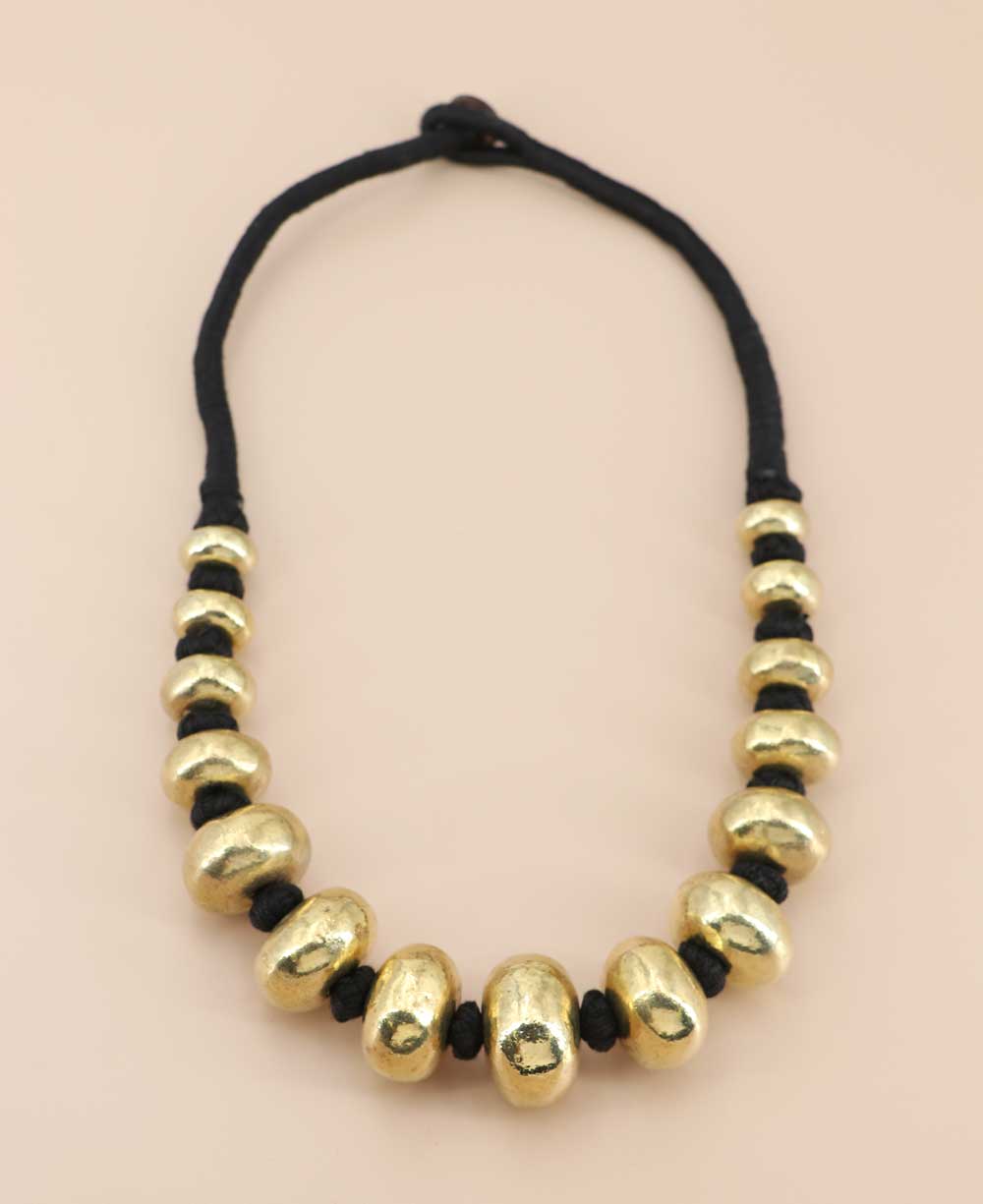 chunky beads gold necklace
