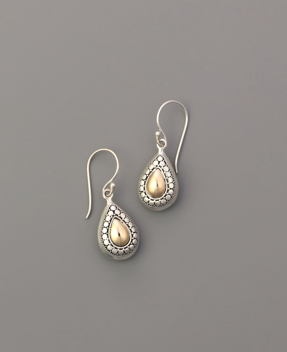 Bohemian teardrop sterling silver earrings