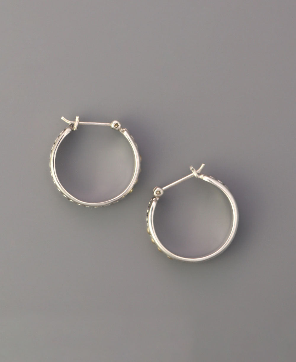 Bali crafted hoop earrings with gold accents