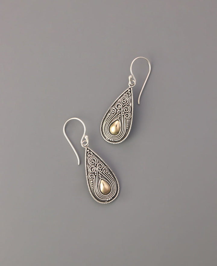 Sterling silver teardrop dangle earrings
