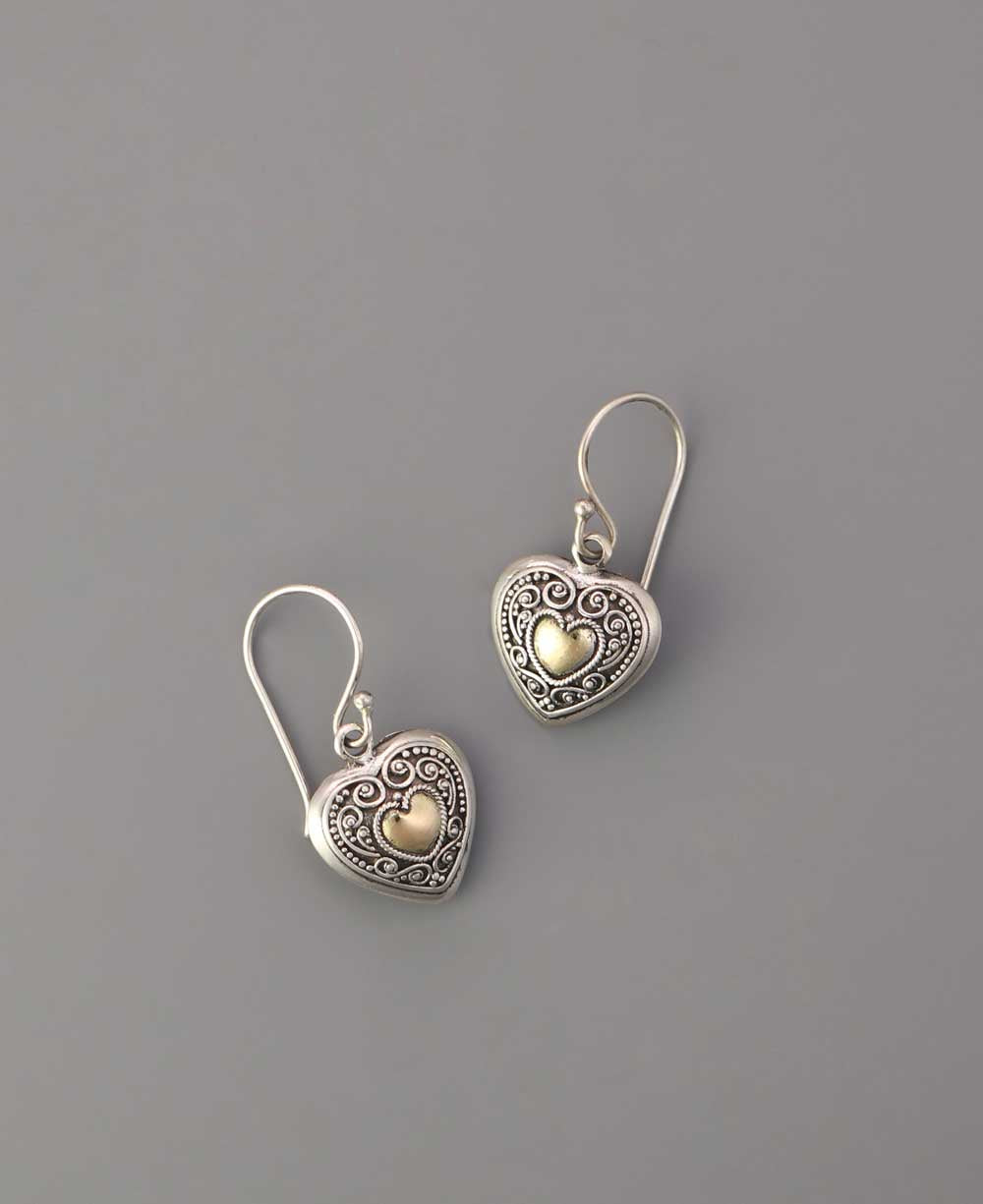 Heart shaped sterling silver earrings