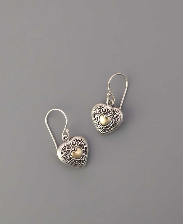 Heart shaped sterling silver earrings