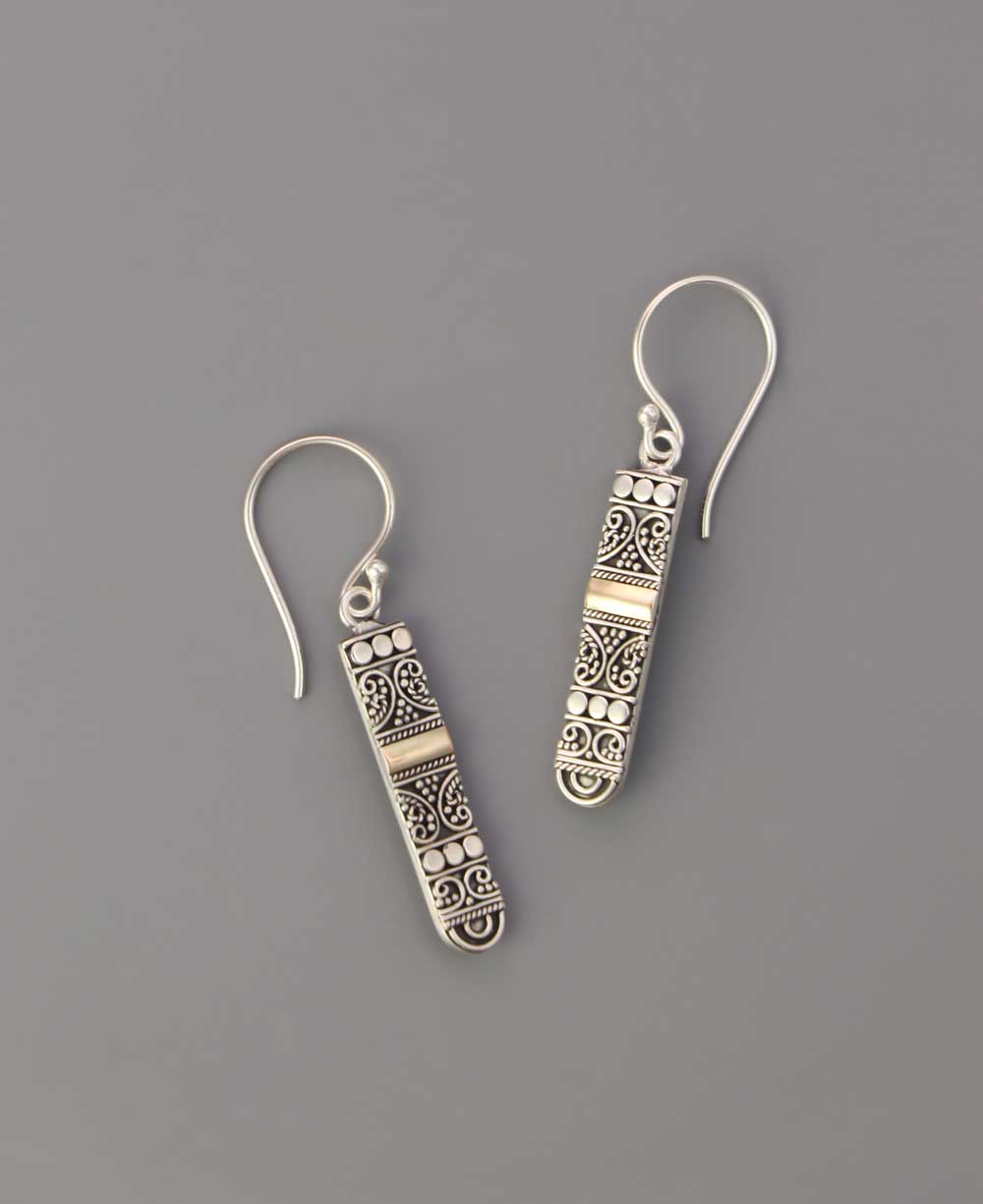 Thin sterling silver filigree earrings