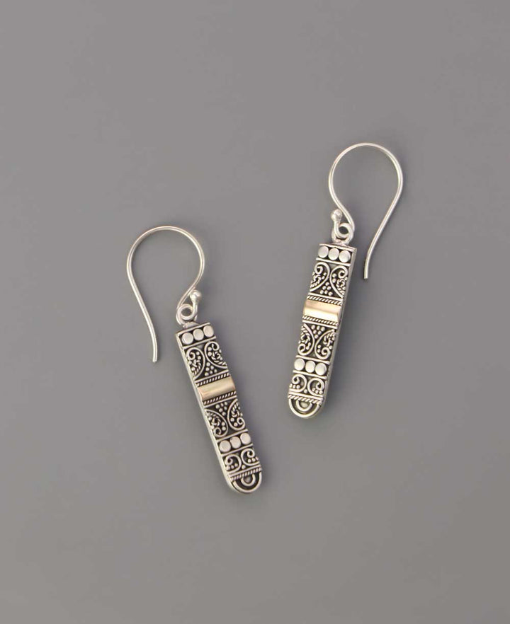 Thin sterling silver filigree earrings