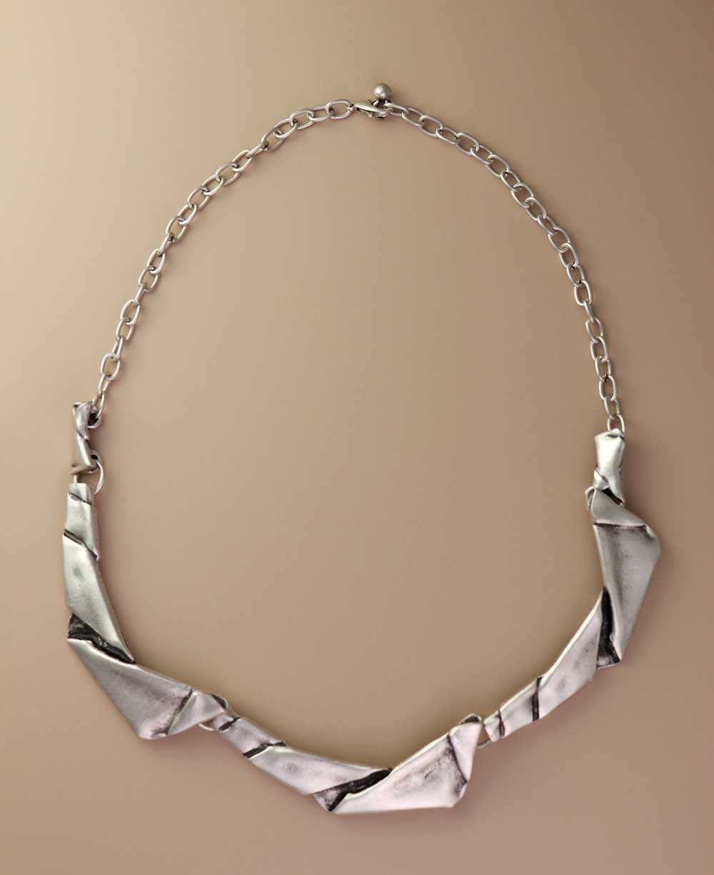 Creative folded metal necklace