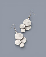 Abstract silver dangle earrings with organic shapes