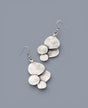 Abstract silver dangle earrings with organic shapes