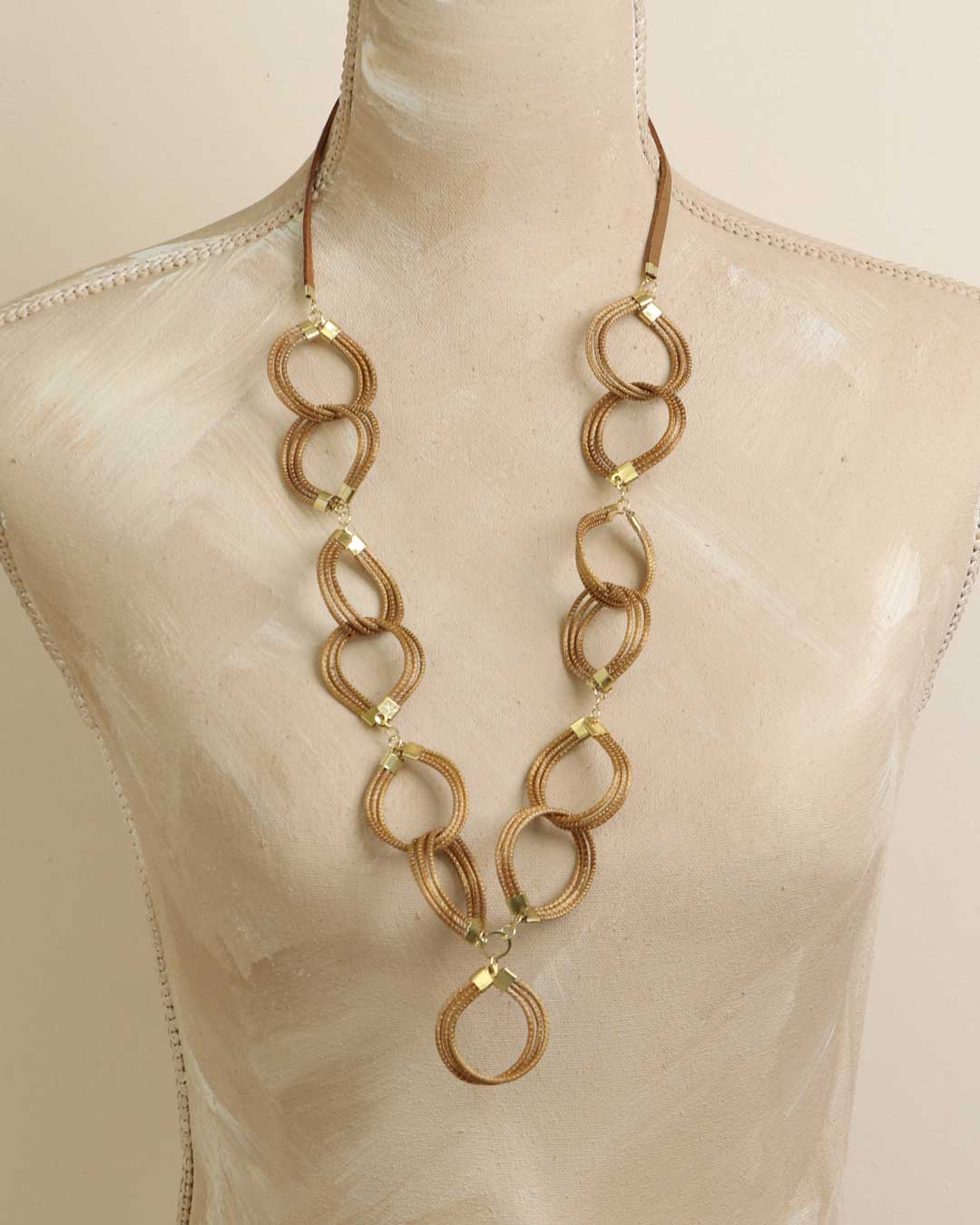 Golden Grass Link Necklace, Brazil