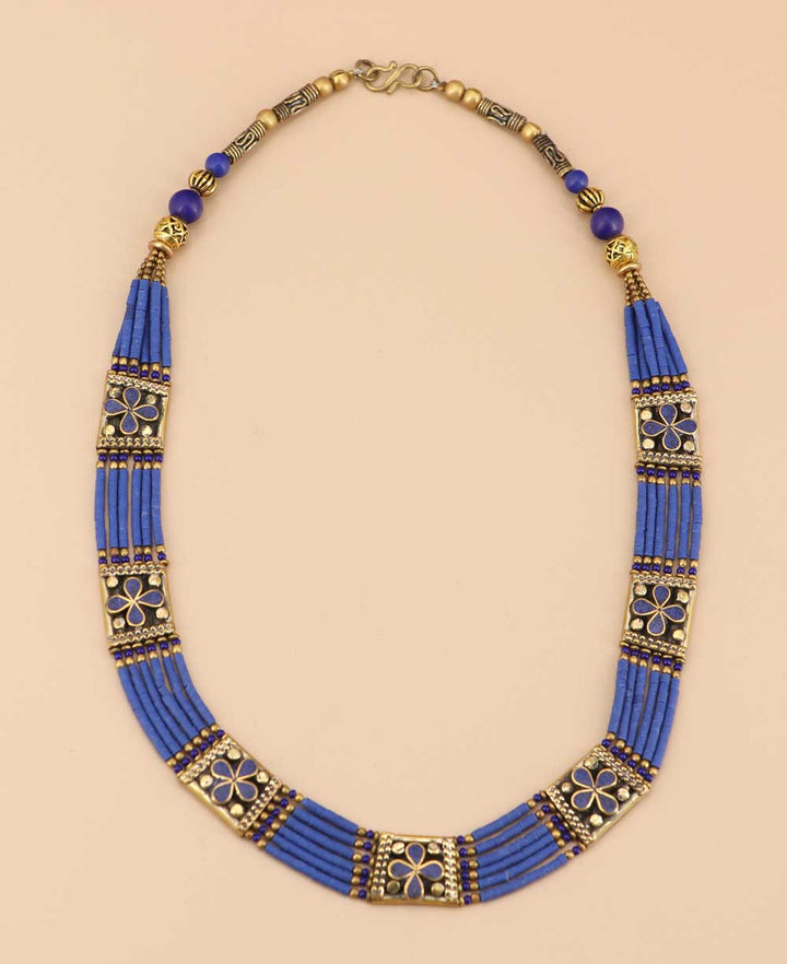 Handcrafted Tibetan blue bead necklace from Nepal