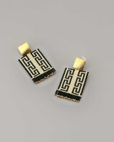 Handwoven Miyuki earrings with geometric pattern