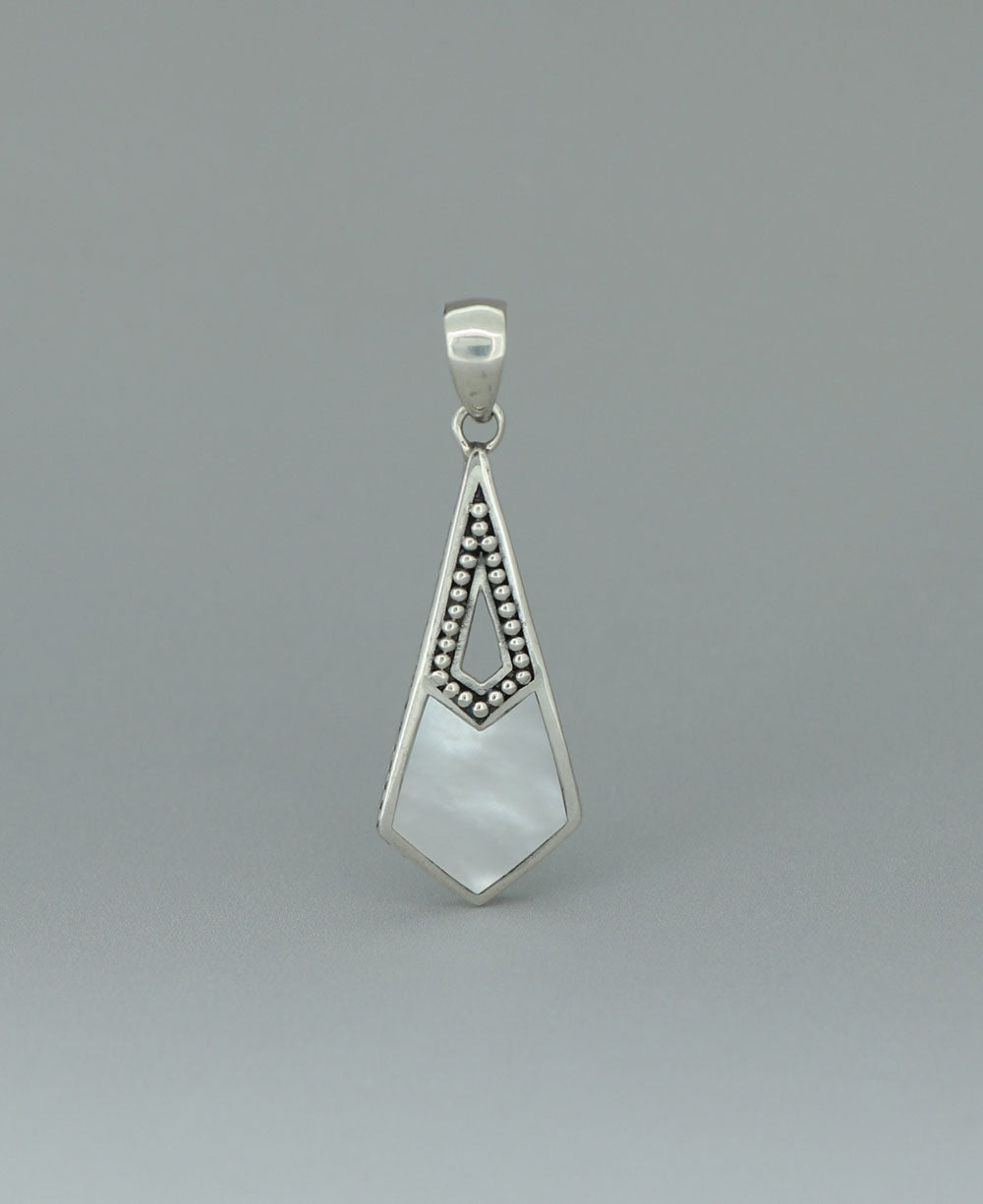 Sterling Silver Mother of Pearl Triangular Pendant