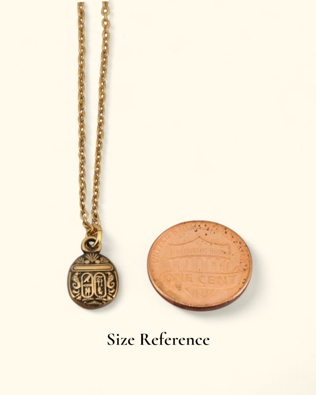 Gold-plated scarab amulet on 18 inch chain