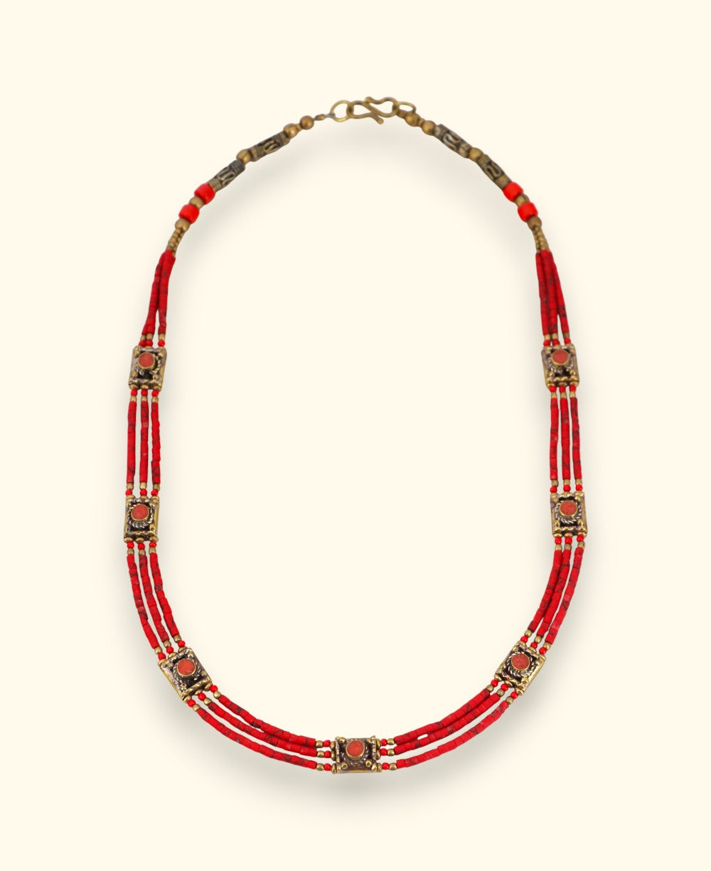 Beaded Tibetan Collar Necklace