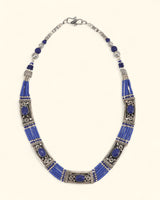 Tibetan Silver-Tone Blue Inlay Necklace