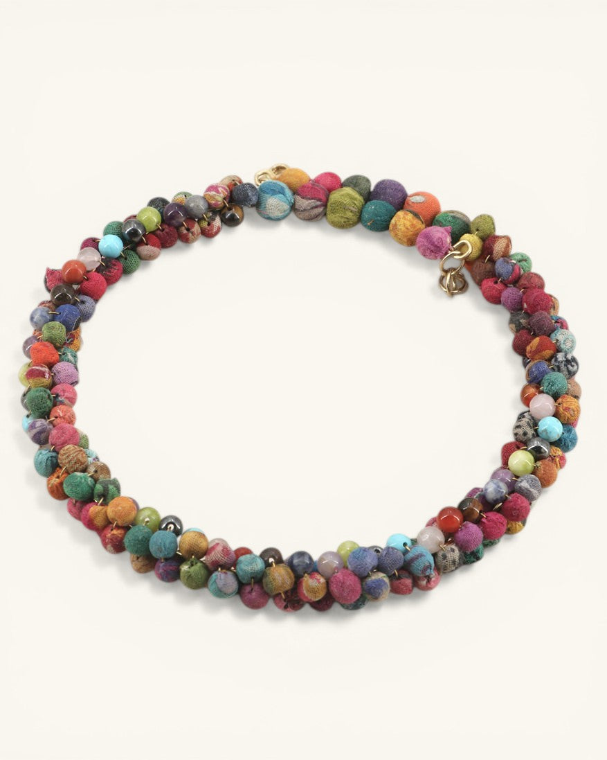 Handmade multicolor beaded necklace