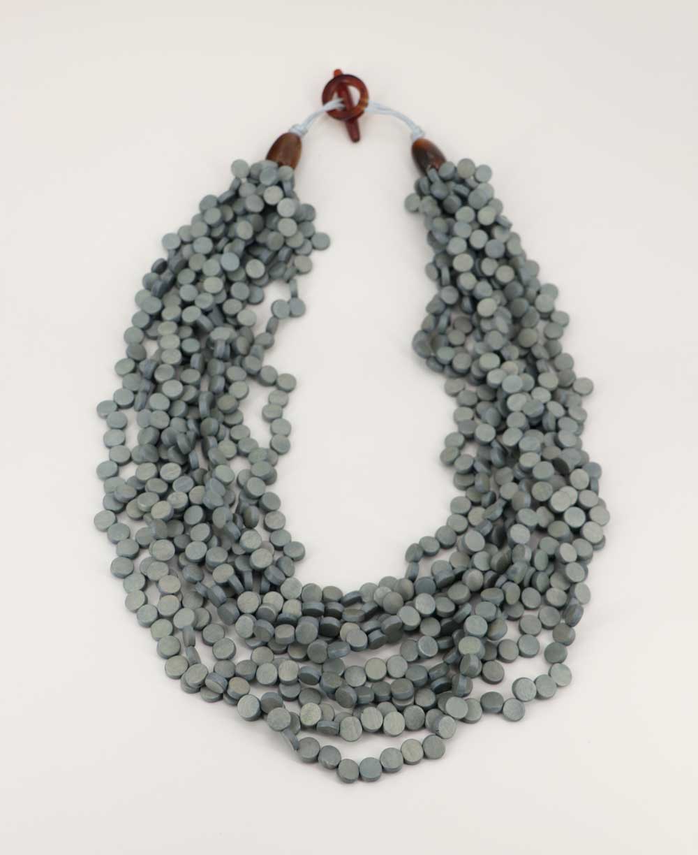 soothing grey twisted strand necklace