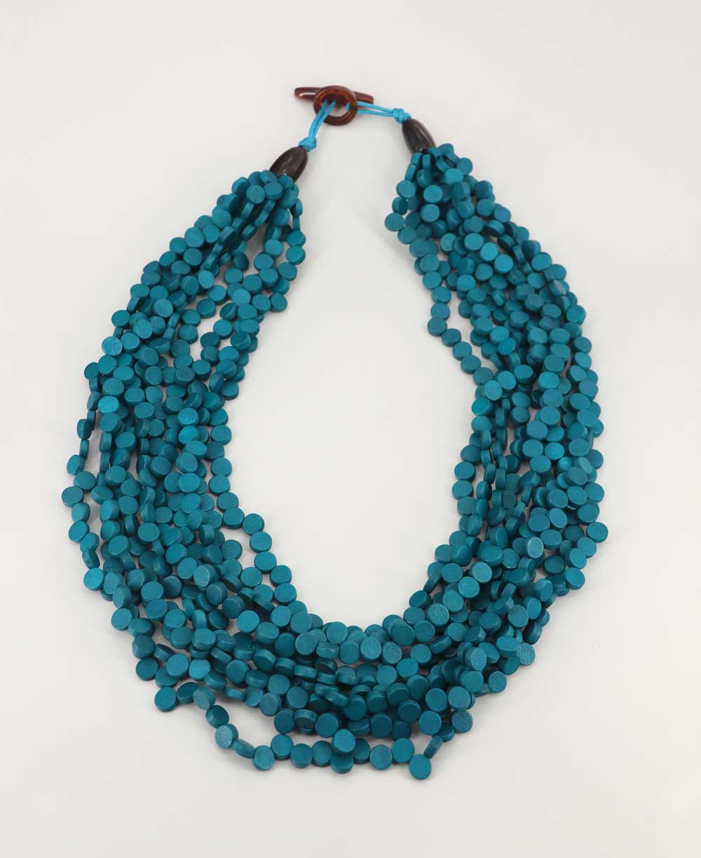 teal twisted strand necklace
