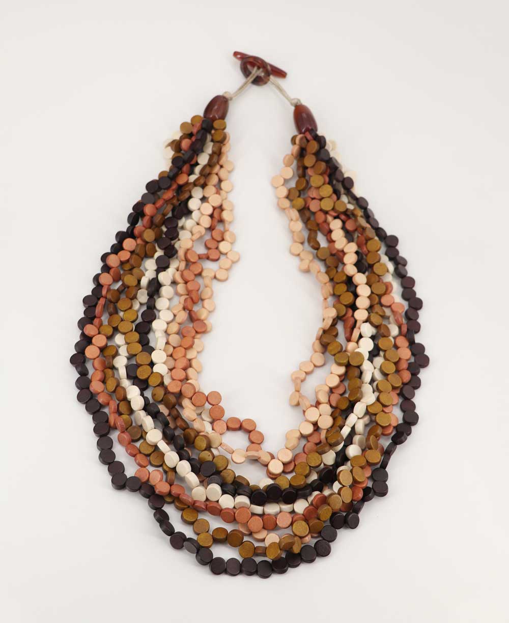 varied brown shades twisted strand necklace