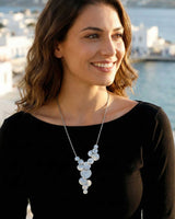 Structured Discs Statement Pewter Necklace